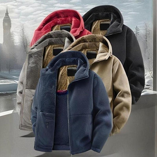 Men's Hooded Casual Warm Jacket with Zipper