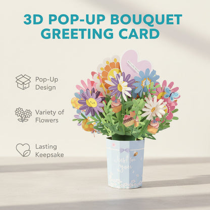 💐Valentine's Day/Anniversary Cards🩷3D Pop-Up Bouquet Greeting Card