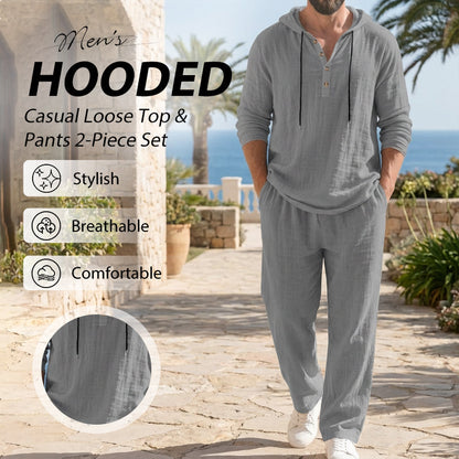 Men's Hooded Casual Loose Top & Pants 2-Piece Set