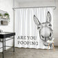 Funny Donkey Shower Curtain with Hooks