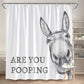 Funny Donkey Shower Curtain with Hooks