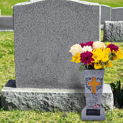 🔥Half price & Free shipping🔥Solar LED Memorial Grave Vase with Ground Spike – Weather-Resistant & Elegant