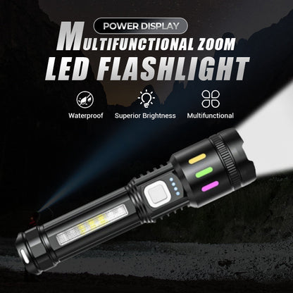 Multifunctional Zoom LED Flashlight with Power Display