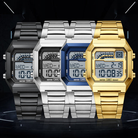 Unisex Square Digital Watch with Luminous Display