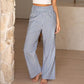 Women's High-Waist Gingham Wide-Leg Pants
