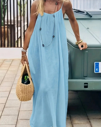 🏖️SUMMER HOT SALE💥50K+ SOLD!💃Chic Backless Spaghetti Strap Dress for Women 🌴🤍 | Soft Fabric Multiple Sizes & Colors
