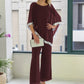Elegant Sequin Trim Poncho Top & Wide-Leg Pants Set