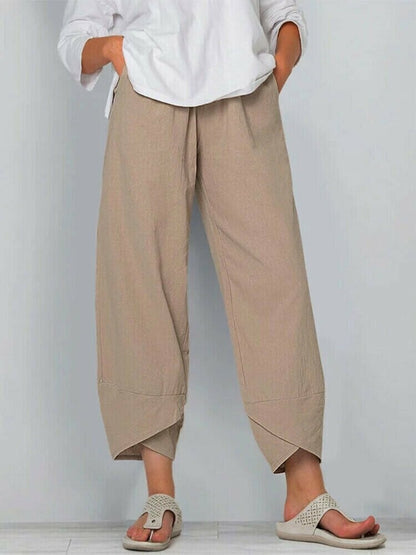 💎 50% OFF - VINTAGE ASYMMETRICAL PANTS! 💎 Elastic Waist, Deep Pockets & Unique Cut – Casual Comfort Redefined