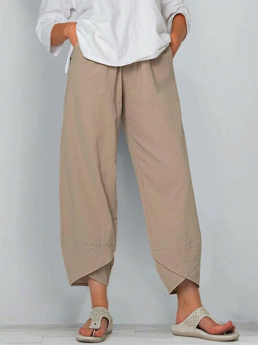 💎 50% OFF - VINTAGE ASYMMETRICAL PANTS! 💎 Elastic Waist, Deep Pockets & Unique Cut – Casual Comfort Redefined