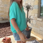 Women's Casual Solid Color V-Neck Short Sleeve Top