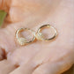Gold Circle Earrings with Small Ball