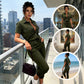 Women's Short Sleeve Button-Front Jumpsuit
