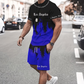 Men's Graphic Print T-Shirt and Shorts Set