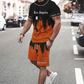 Men's Graphic Print T-Shirt and Shorts Set
