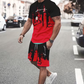 Men's Graphic Print T-Shirt and Shorts Set