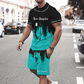 Men's Graphic Print T-Shirt and Shorts Set