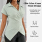 Elegant Collared Tie-Waist Shirt Blouse