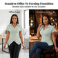 Elegant Collared Tie-Waist Shirt Blouse