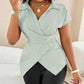 Elegant Collared Tie-Waist Shirt Blouse
