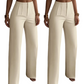 Women's Elegant Pleated Wide-Leg Suit Pants