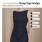 Women's Pinstripe Wrap Waist Jumpsuit