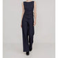 Women's Pinstripe Wrap Waist Jumpsuit