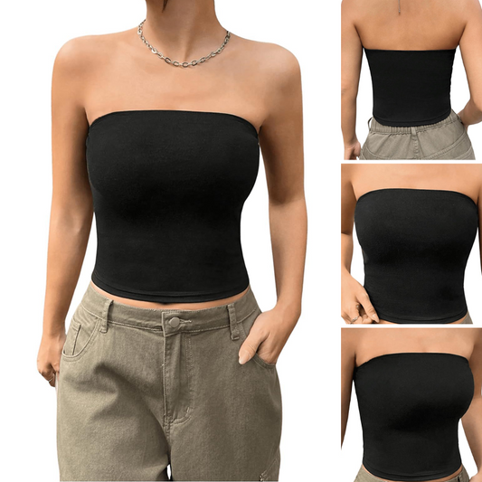 Women’s Soft Solid Strapless Tube Top