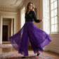 Women's asymmetrical chiffon pants with wide leg