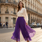 Women's asymmetrical chiffon pants with wide leg