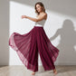 Women's asymmetrical chiffon pants with wide leg