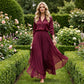 Women's asymmetrical chiffon pants with wide leg