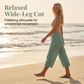 Women's Solid-Color Pleated Cotton-Linen Cropped Pants
