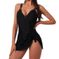 Elegant Scalloped Trim Tummy Control Swimsuit