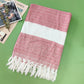 Cotton Blend Striped Tassel Beach Towel