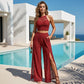 ⏰Summer Hot Sale 50% OFF🔥Elegant Lace Top & Split Wide-Leg Pants Set