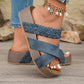 👡 50% OFF! ☀️Women's Criss-Cross Woven Strap Wedge Sandals