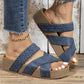👡 50% OFF! ☀️Women's Criss-Cross Woven Strap Wedge Sandals