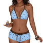 Polka Dot Halter Bikini Set with Boy-Shorts