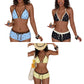 Polka Dot Halter Bikini Set with Boy-Shorts