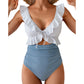 Women's Ruffle V-Neck One-Piece Swimsuit