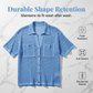 Women's Short Sleeve Knit Button-Down Shirt