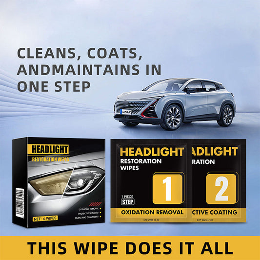 2-Step Car Headlight Restoration Wipe Kit