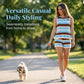 Women‘s Sleeveless Peplum Top and Shorts Striped Knit Outfit