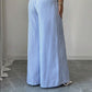 High-Waist Striped Wide-Leg Trousers