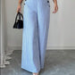 High-Waist Striped Wide-Leg Trousers