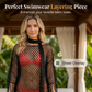 Women’s Hollow-Out Fishnet Tassel Poncho