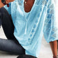 Women's U-neck blouse with sleeves—buy 2 get free shipping