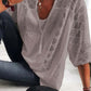 Women's U-neck blouse with sleeves—buy 2 get free shipping
