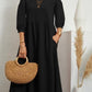 Women's Lantern Sleeve Cotton And Linen Summer Dress