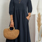 Women's Lantern Sleeve Cotton And Linen Summer Dress